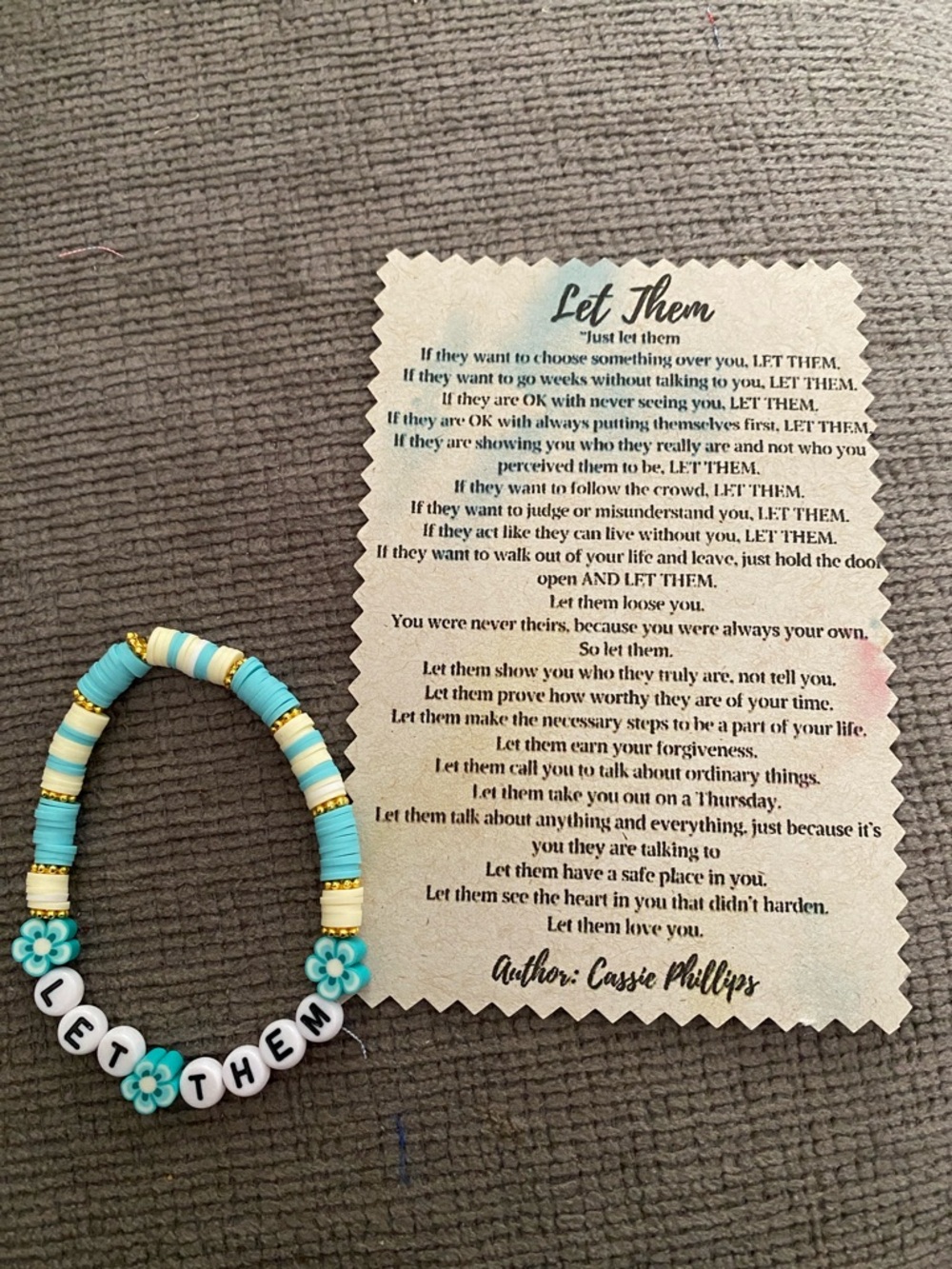 Handmade Let Them Beaded Bracelet